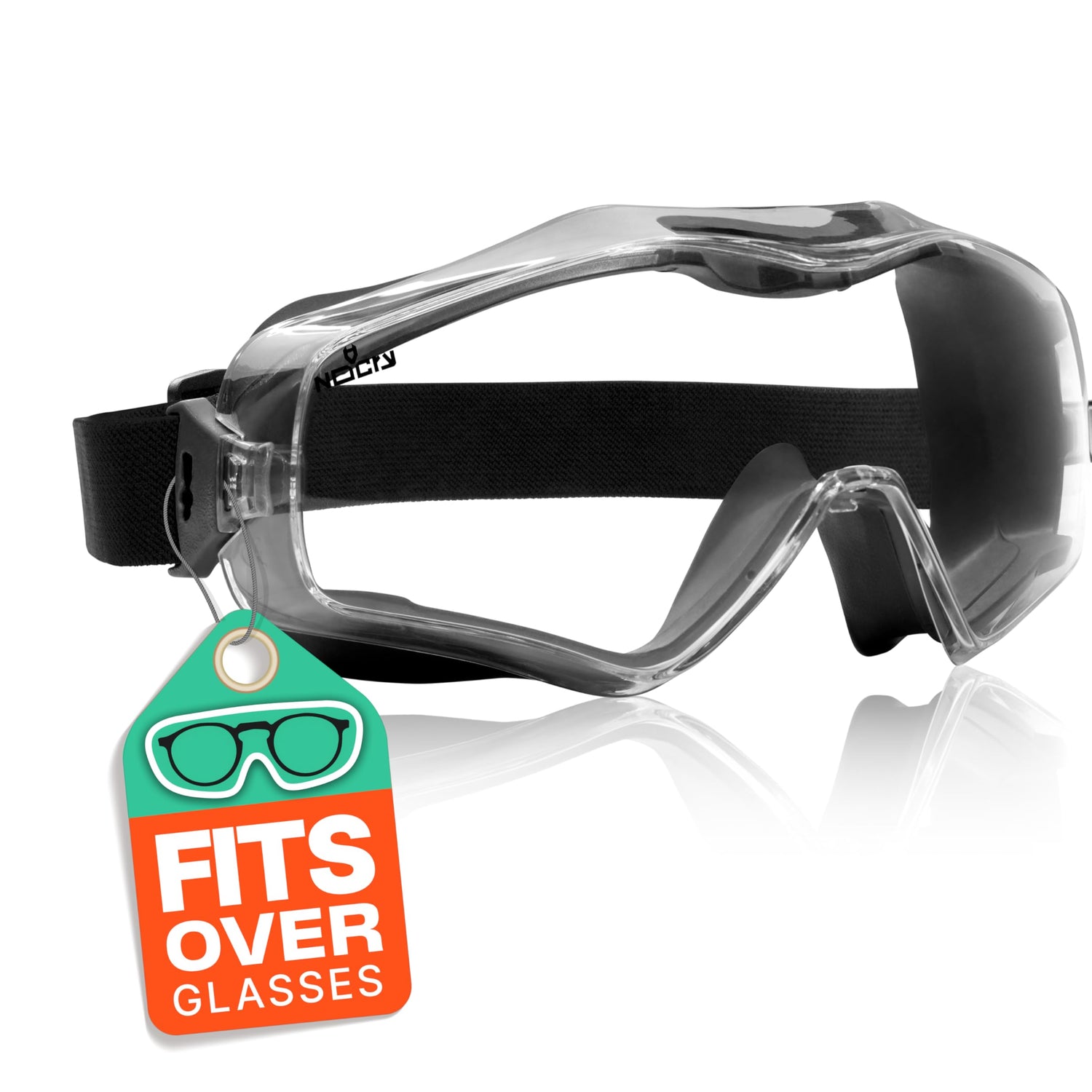 NoCry Safety Goggles Over Glasses for Men and Women; Anti Fog Scratch Resistant Men; Vented Lab with Extreme Impact Resistance; ANSI Z87.1 Certified NoCry