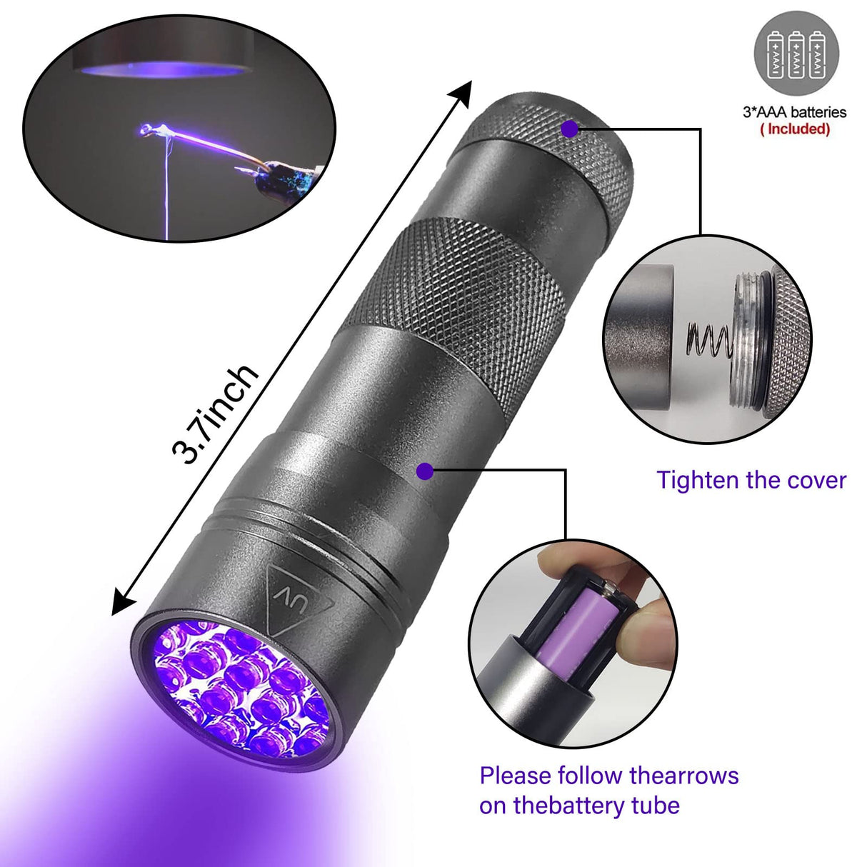 Riverruns UV Clear Glue Three Glue Formula Thick,Thin and Super Flew +12 LED Power Light Fly Tying for Building Flies Flies Heads Bodies and Wings Riverruns