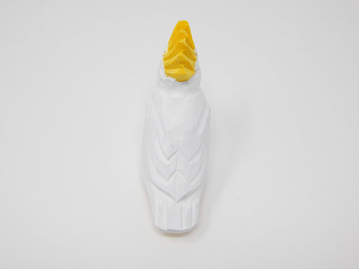 Selsela Cockatoo Figurine Decoration Parrot Tropical Pet Miniature Wooden Bird Art Statue Craft Carved Small Animal Collectible Selsela