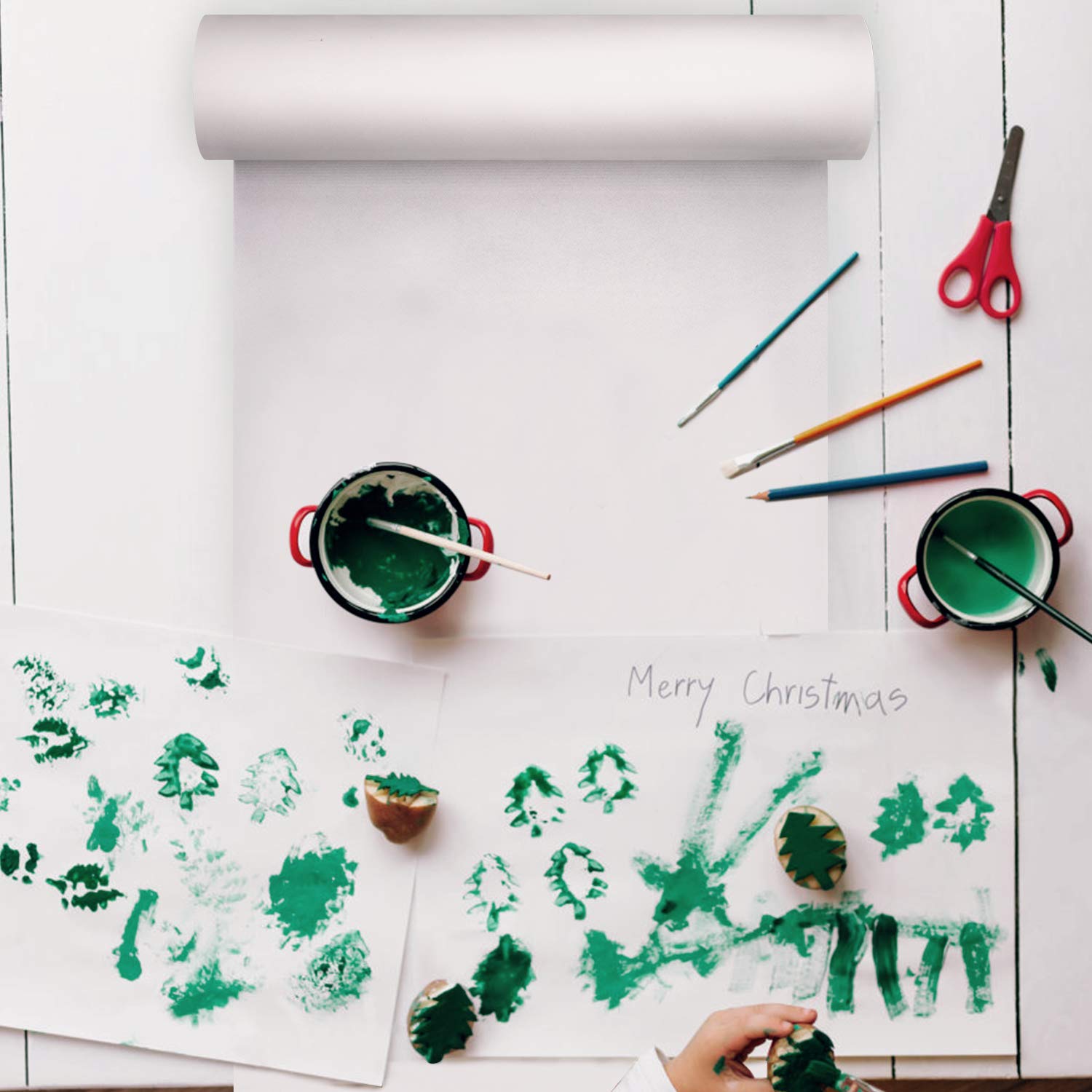 YRYM HT White Kraft Butcher Paper Roll -18 inch x 2100 inch (176 ft) Food Grade White Wrapping Paper for Meats of All Varieties - Unbleached Unwaxed YRYM HT