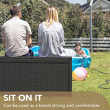 Devoko 100 Gallon Waterproof Large Resin Deck Box Indoor Outdoor Lockable Storage Container for Patio Furniture Cushions, Toys and Garden Tools (100 Devoko