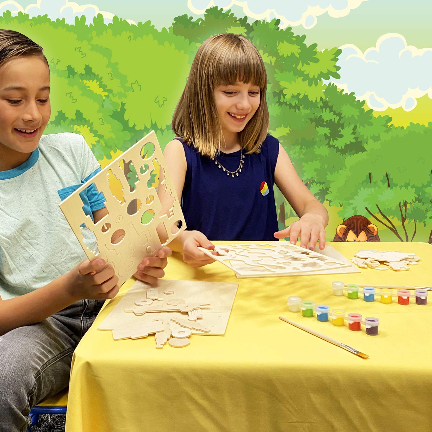 Allessimo - Create + Paint Tank 3D Puzzles for Kids, Girls and Boys Ages 7 8 9 10 11 12 Year Old. Includes Wooden Model Kit, Brush and Paint ALLESSIMO