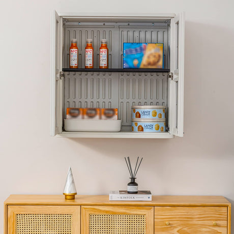 ADDOK Resin Wall Cabinet, 30.2 Inch Outdoor Storage Cabinet with Doors,Lockable Cabinet for Garage, Kitchen, Tool Room, Waterproof Storage Shed ADDOK