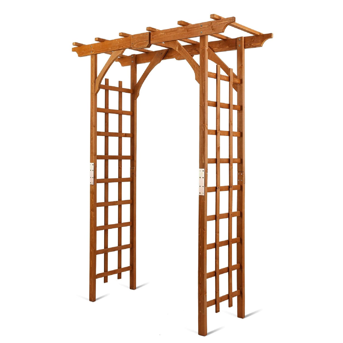 SCENDOR 82.6" High x 63.4'' Wide Wooden Garden Arbor, Trellis Plants Support with Durable Wood Use, Pergola for Garden Backyard, Lawn for Outdoor - WoodArtSupply