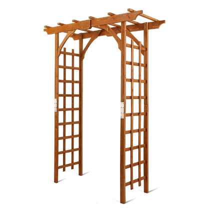 SCENDOR 82.6" High x 63.4'' Wide Wooden Garden Arbor, Trellis Plants Support with Durable Wood Use, Pergola for Garden Backyard, Lawn for Outdoor - WoodArtSupply