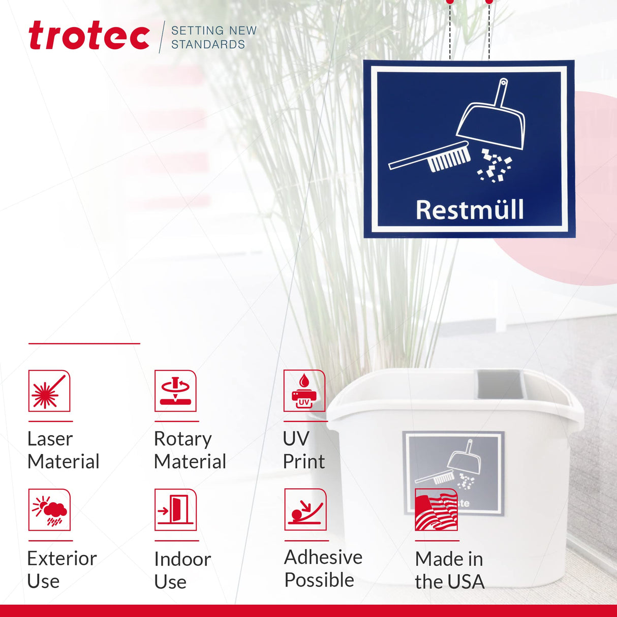 Trotec TroLase | 12"x12"x1/32", 8 Pcs | Black/White | 2 Ply | Modified Acrylic | Laser Engraving Double Color Plastic Sheet | Engraving Blanks for TROTEC