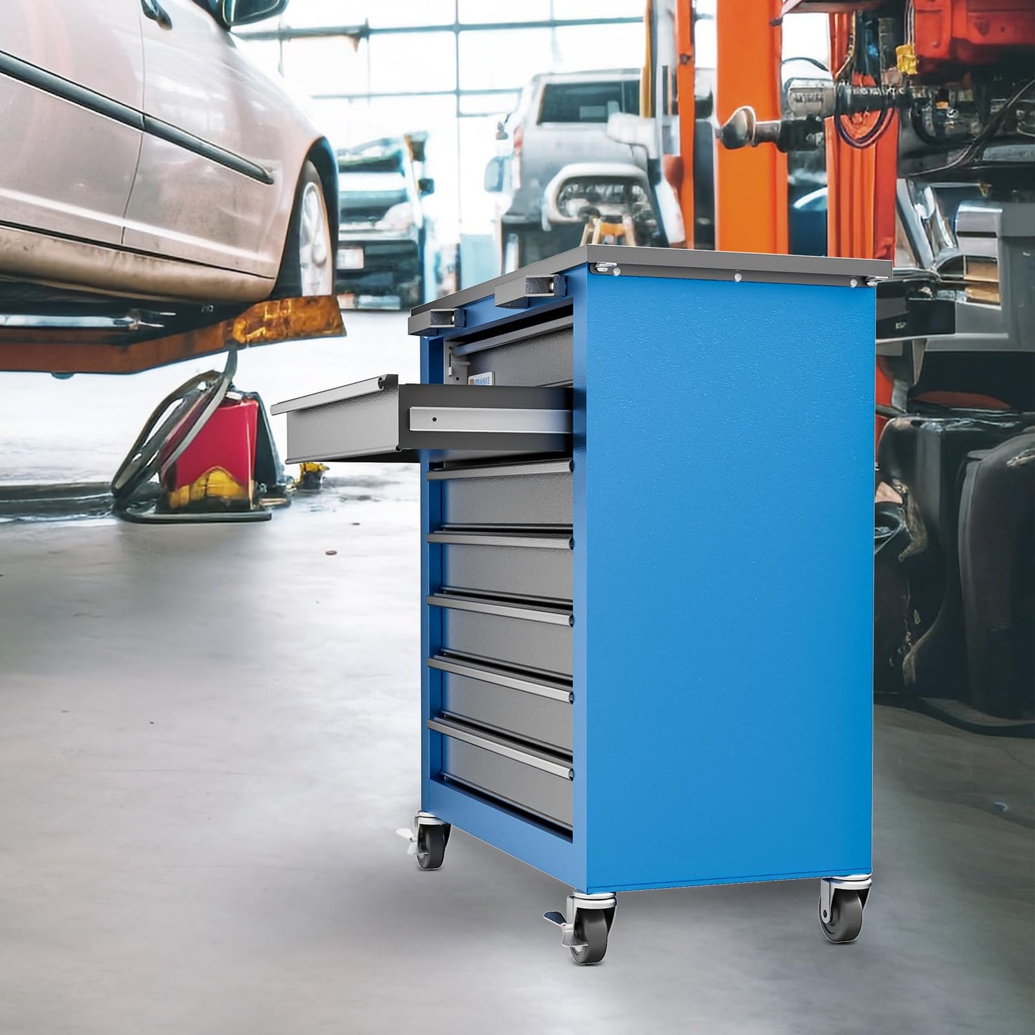 LARBANKE Tool Chest,7-Drawer Multifunctional Tool Cabinet,Rolling Tool Chest on Wheels with Keyed Locking System,and 4 Foot Pad,Tool Chet can be LARBANKE