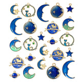 JIALEEY Assorted Gold Plated Enamel Cat Moon Star Celestial Charm Pendant DIY for Earrings Necklace Bracelet Jewelry Making and Crafting JIALEEY