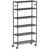 Folews 6-Tier Wire Shelving Unit with Wheels, Metal Storage Shelves Adjustable Layer Storage Rack Organizer Steel Utility Shelf for Home Kitchen Folews