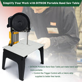 DITKOK Band Saw Stand Portable Table Alloy Steel Base for DeWalt Band Saw, for Milwaukee for Makita Band Saw, Powder Coated Table DITKOK