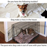 unipaws Furniture Style White Dog Crate for Medium Dogs, Indoor Aesthetic Puppy Kennel, Modern Decorative Wood Wire Pet House Dog Cage, Pretty Cute unipaws