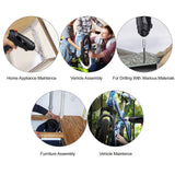 JENABOM 8 in 1 Electric Screwdriver, 3.6V Cordless Drill Screwdriver Rechargeable, 3.5N·m Max Torque Electric Screw Gun with 6 Accessory Kit, Micro JENABOM