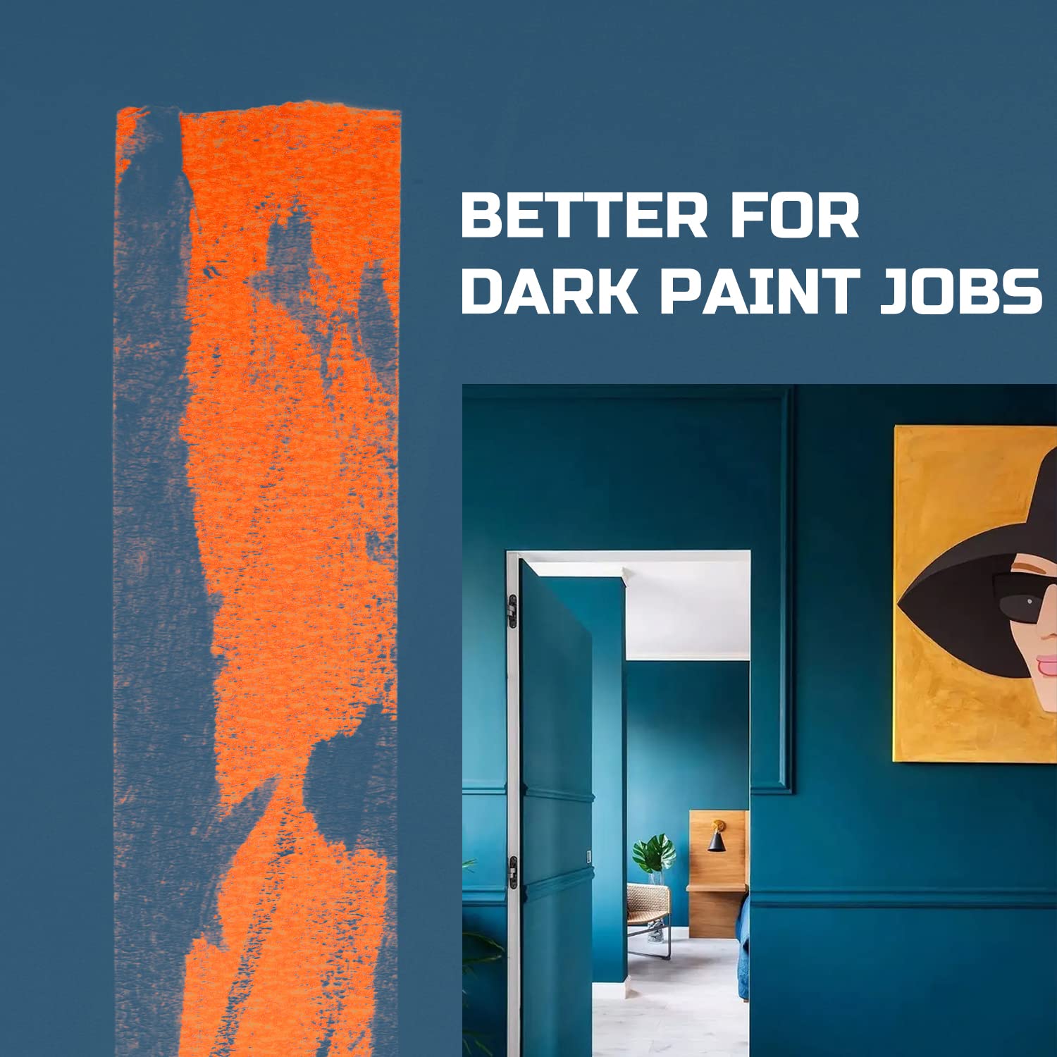 Lichamp Wide Orange Painters Tape 2 inch, 1pc Medium Adhesive Orange Masking Tape, 1.95 inches x 55 Yards Lichamp