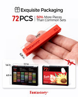 Fantastory Long Soft Chalk Pastels Set, 72 Sticks,Includes 5 Fluorescent Colors,Non Toxic Soft Pastels for Fantastory