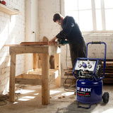 Stealth 12 Gallon Ultra Quiet Air Compressor, 1.5 HP Oil-Free Peak 150 PSI 68 Decibel Air Compressor,5 CFM @ 40 PSI 4 CFM @ 90 PSI Silent Portable Stealth