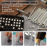 BUTUZE 440Pcs The Most Complete Leather Working Tool Set Punch Cutter Tools, Letter and Number Stamp Set, Stamping Set, Leather Apron, Tanned Leather BUTUZE