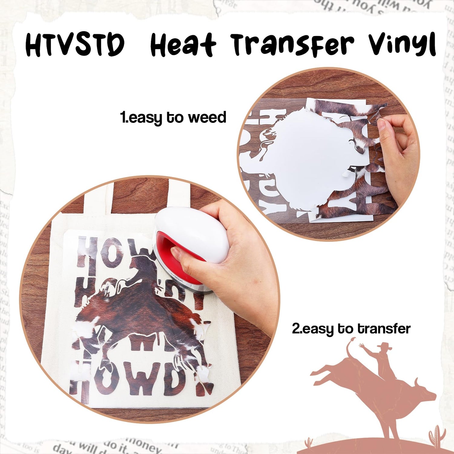 HTVSTD Cowhide HTV Heat Transfer Vinyl -16 Sheets 12 * 10inches Brown Cowhair HTV Vinyl Animal Printed Iron on Vinyl for Fabrics Patterned HTV HTVSTD