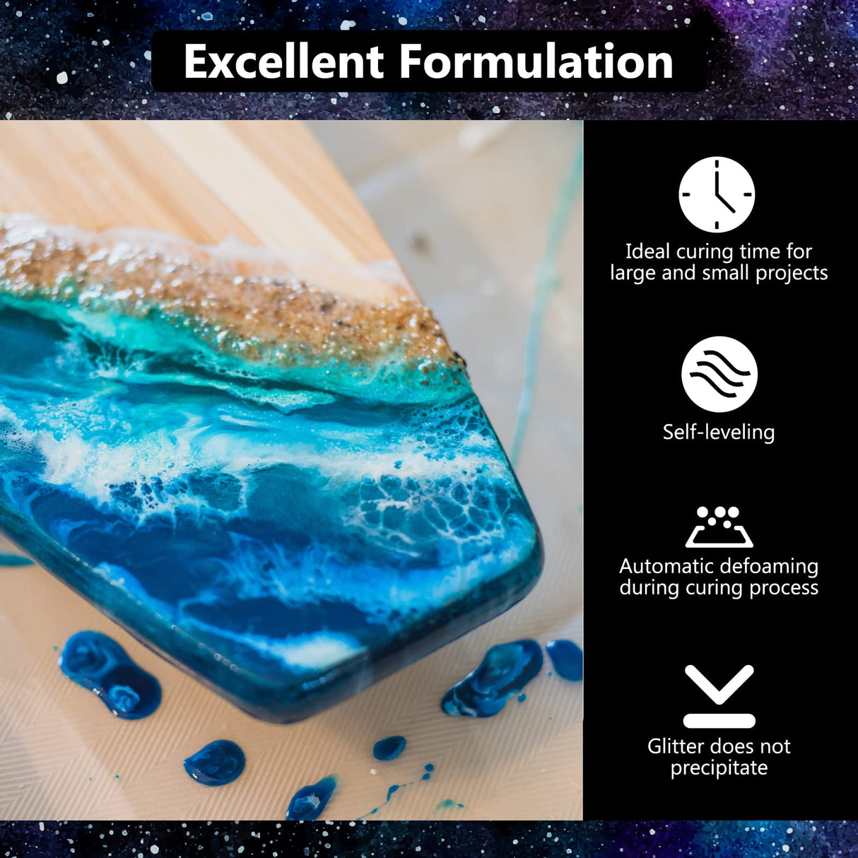 KISREL Epoxy Resin 4Gallon - Crystal Clear Epoxy Resin Kit - No Yellowing No Bubble Art Resin Casting Resin for Art Crafts, Jewelry Making, Wood & KISREL