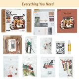 DIY Miniature House Kit Flavory Coffee Shop, Tiny House Kit for Adults to Build, Mini House Making Kit with Furnitures, Halloween/Christmas Wowood