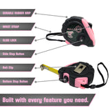 Bullseye Small Pink Tape Measure - Measurement Tape with Standard Inches and Metric - Easy to Read Tape Measure Retractable - Measuring Tape Daily Living Products