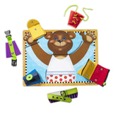 Melissa & Doug Basic Skills Puzzle Board - Wooden Educational Toy - Learn To Button Busy Board, Activity Board For Fine Motor Skills, Developmental Melissa & Doug
