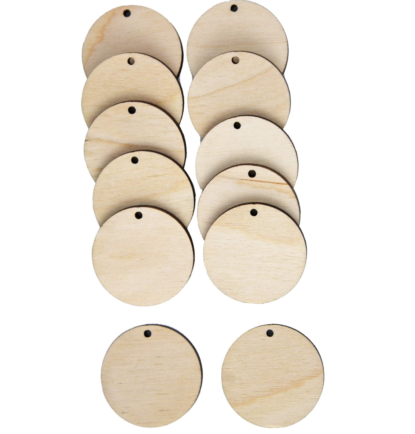 ALL SIZES BULK (12pc to 100pc) Unfinished Wood Laser Cutout Circle Rounds Dangle Earring Jewelry Blanks Shape Crafts Made in Texas