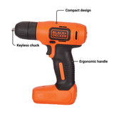 BLACK+DECKER 8V MAX* Cordless Drill + 43 pc. Home Decor Project Kit (BDCD8HDPK) BLACK+DECKER