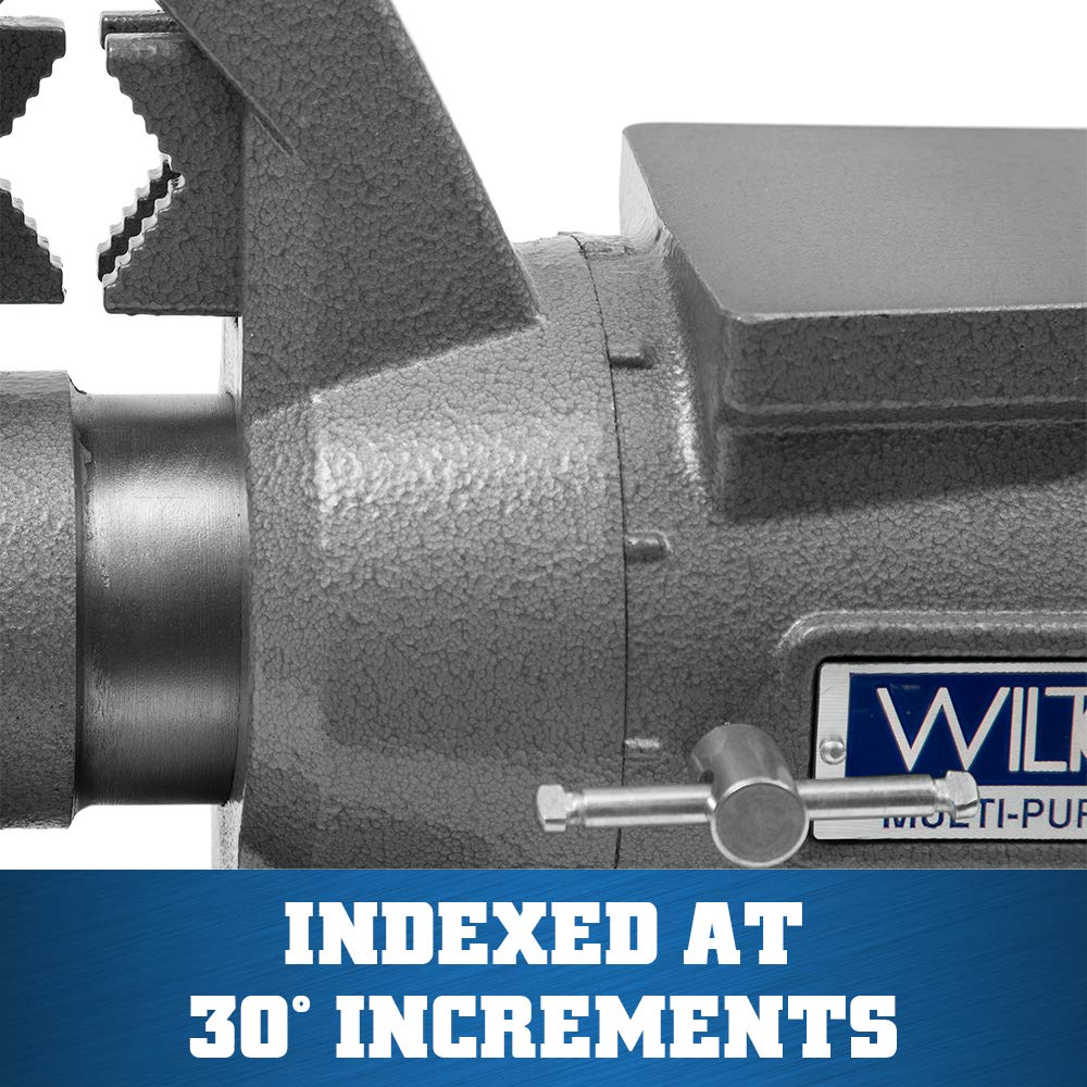 Wilton 6-1/2" Multi-Purpose Bench Vise, 360° Rotating Head & Base, 6" Max Opening (650P) Wilton