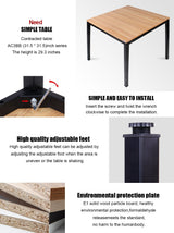 Need Small Square Dining Table- 31-1/2'' Sturdy and Heavy Duty Writing Desk for Small Spaces and Writing Table Desk, Teak Color Desktop & Black Frame Need