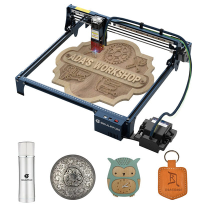 SCULPFUN S30 Pro Laser Engraver, 10W Optical Power with Automatic Full Air Assist Kit, Cut 6mm Plywood in One Pass, with Replaceable Lens Design and - WoodArtSupply