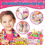 FUNZBO 620+ Snap Pop Beads Kit- Kids Jewelry Making Kit with Bracelets, Headbands & Rings, Arts and Crafts Kit, Crafts for Kids Ages 4-8, Crafts for FUNZBO