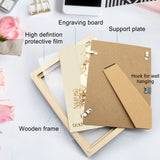 Personalized Picture Frame Wood Engraved Custom Photo Text Hanging/Tabletop Plaque for Valentine's Mother’s & Father's Day Wedding Gift WQingot