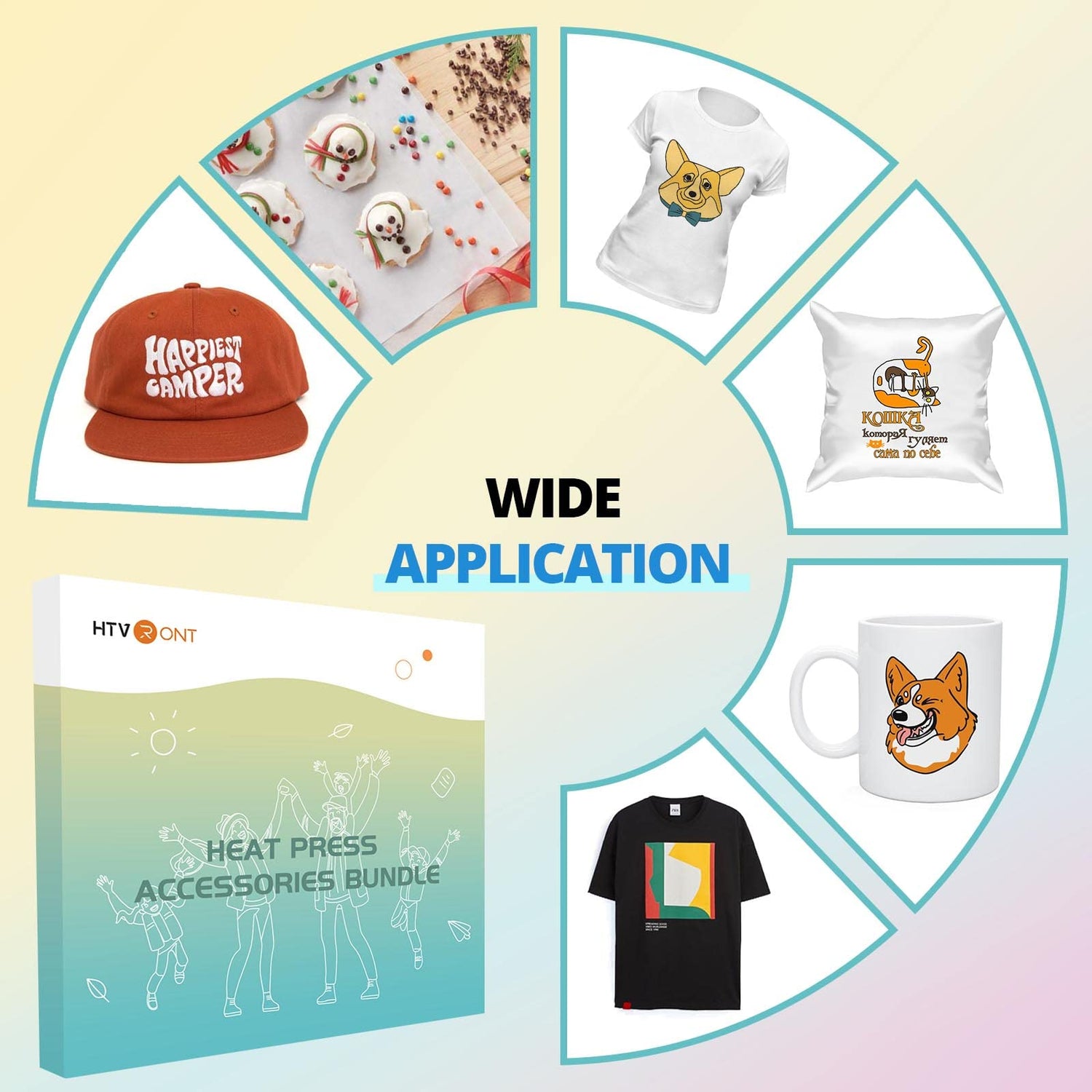 HTVRONT Auto Heat Press Machine with 52 Pcs Heat Press Accessories for Cricut Easy Press HTVRONT