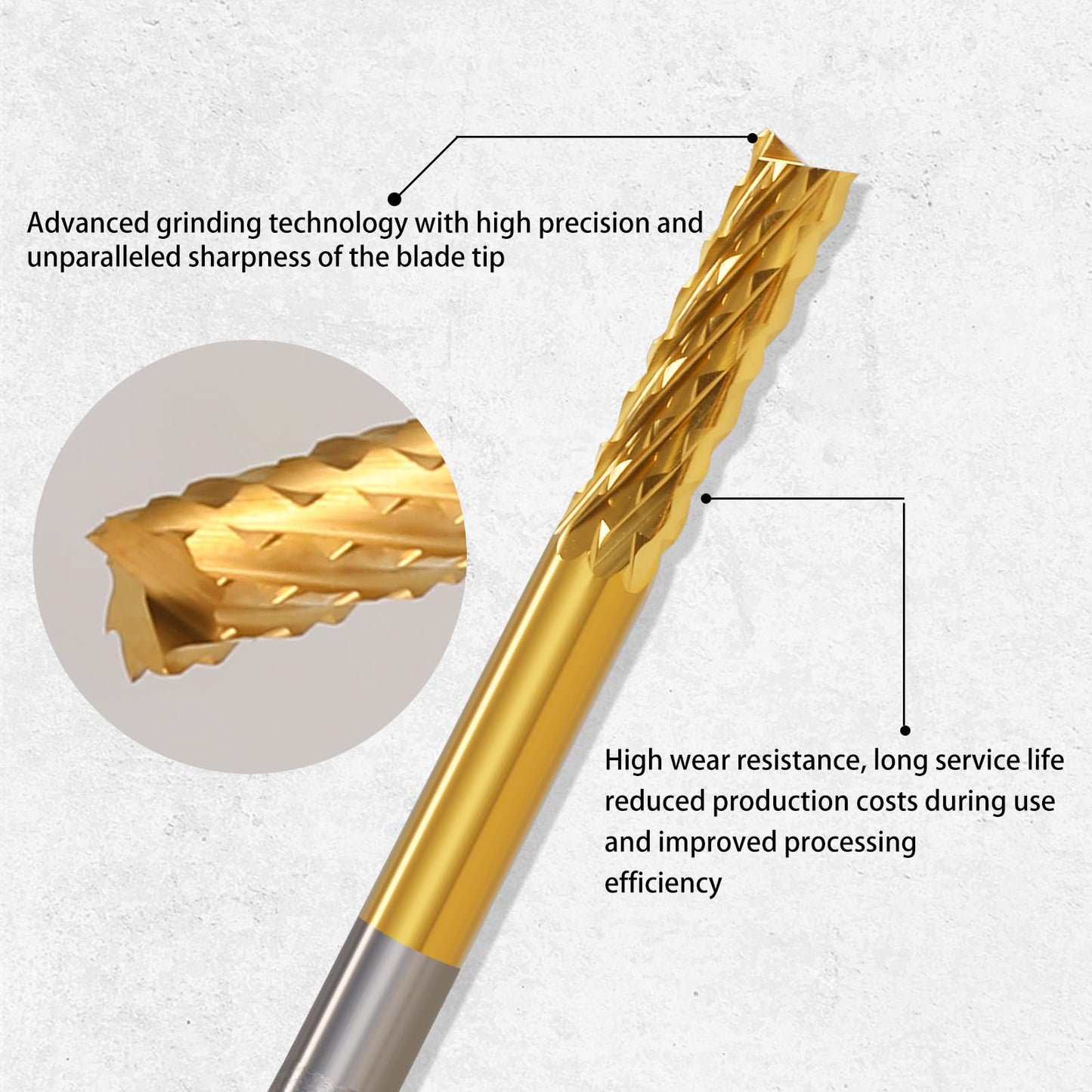 End Mill Sets,10Pcs Titanium Coat End Mill,1/8" Shank 0.8-3mm Micro End Mill Engraving Bits CNC Router Bits for Dremel Rotary Tools - WoodArtSupply