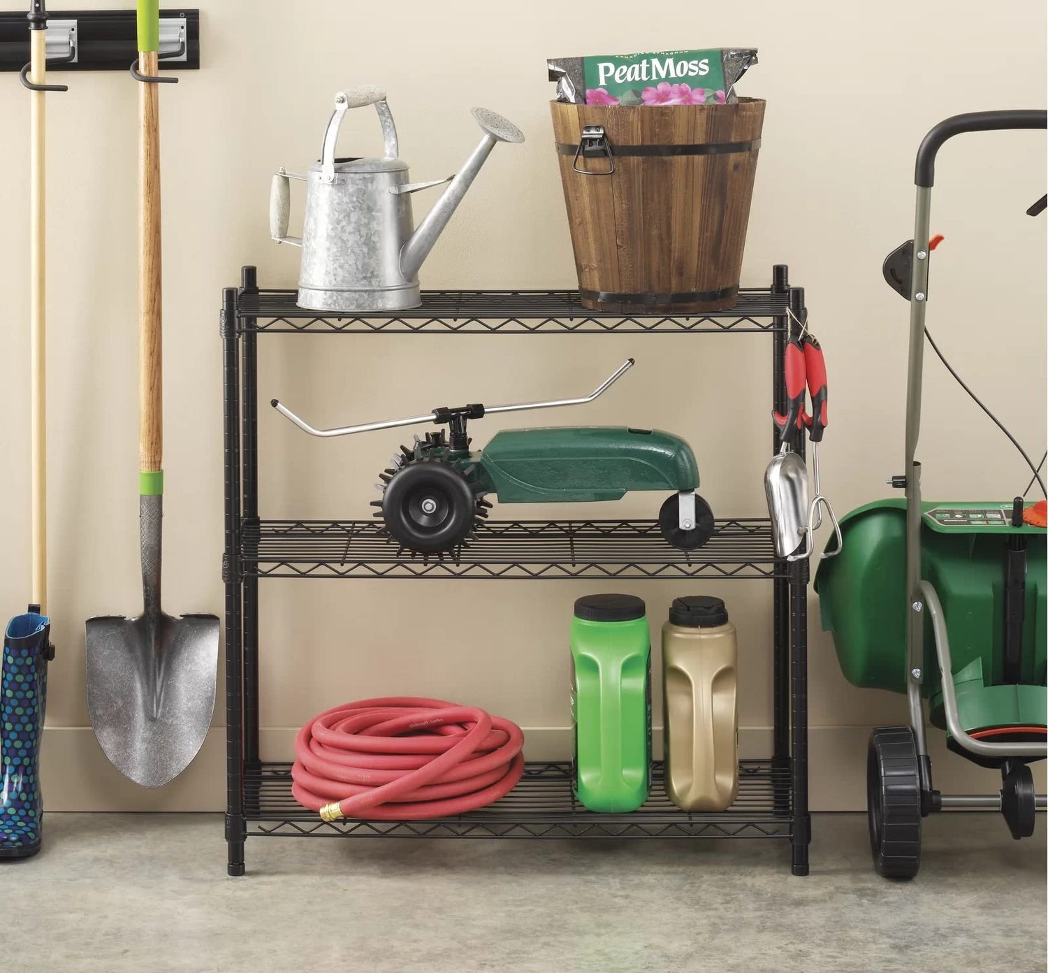 3-Tier Storage Shelves Adjustable,Wire Shelving Heavy Duty Storage Rack(150 Lbs Loading Capacity/Shelf) Metal Shelf Organizer Wire Rack Shelf for MGHH