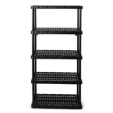 Gracious Living Knect-A-Shelf 5 Tier Ventilated Heavy Duty Shelving Storage Unit Organizer System for Home, Garage and Basement, Black Gracious Living