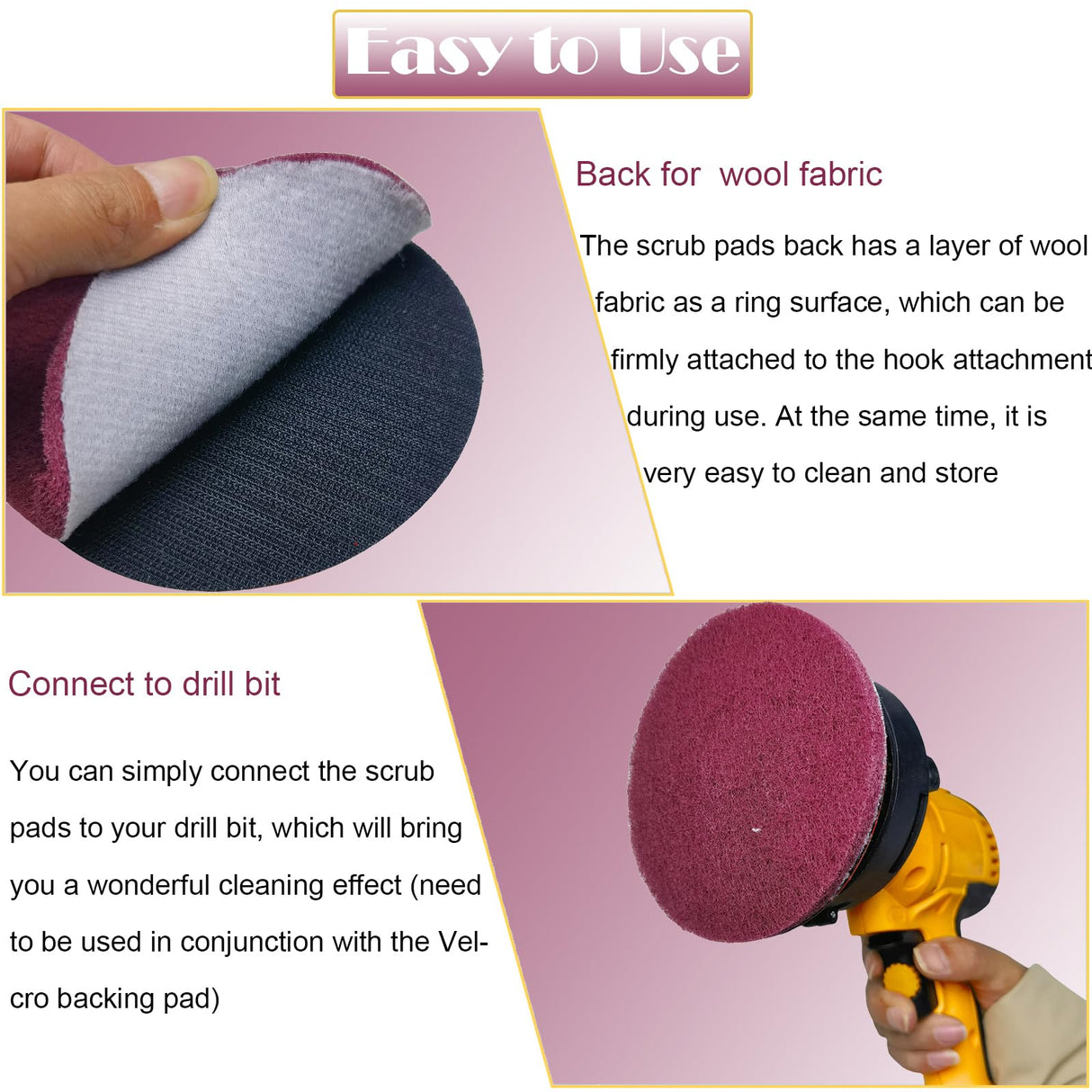 Tonmp 10 PCS 5 Inch 400 Grits Multipurpose Scrubber Scouring Pads Flocking Scuff Pads -Scuff Pads Conditioning Discs Polishing Pad for Furniture Tonmp