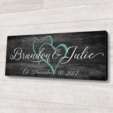 Family Established Wood Sign Personalized Wedding or Anniversary Gift Script & Style