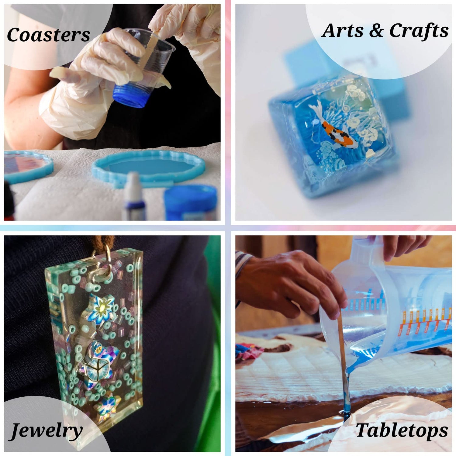 Clear Cote 2 Gallon Epoxy Resin Craft Kit - Crystal Clear, Quick Setting, & Self Leveling - Perfect for Countertop Topcoats, Arts & Crafts, and 5-Star