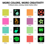 Glitter Glow in Dark Permanent Vinyl Iron on Shirts, Heflashor Glow in The Dark HTV Vinyl for Party Luminous Heat Transfer Vinyl Sheets Bundle, 12"x Heflashor