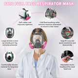 Full Face Respirator Mask with 60925 Filters - Reusable Full Face Gas Masks Survival Nuclear and Chemical,Ideal for Paint, Dust, Spraying, Chemicals, Panbear