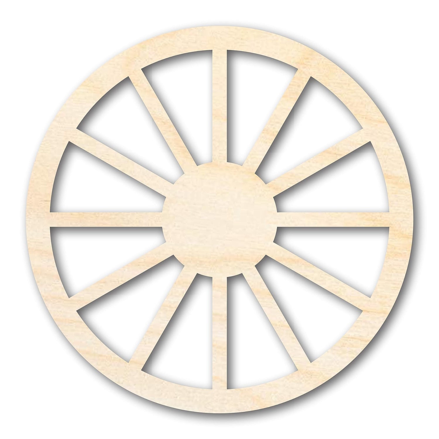Unfinished Wood Wagon Wheel Shape | Rustic Farmhouse | DIY Craft Cutout | Up to 24" 6" / 1/4" 24 Hour Crafts