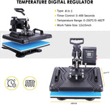 8 in 1 Heat Press Machine for t Shirts Professional Heat Transfer Machine12" X 15"Swing Away Shirt Printing Multifunctional Sublimation Machine HYPOAI