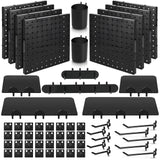 58 Pieces Pegboard Organizer Kits Pegboard Wall Panel Plastic Pegboard Mount Display with Pegboard Accessories Include Storage Boards Buckets and Chunful