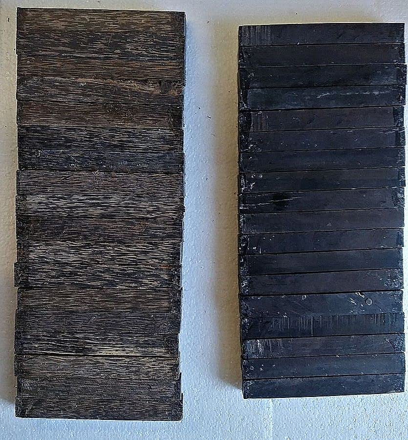 36 Pack, Ebony & Black Palm Pen Blanks Wood Turning 3/4" X 3/4" X 4 & 5" Suitable Wood Pieces for Wood Crafts and Projects