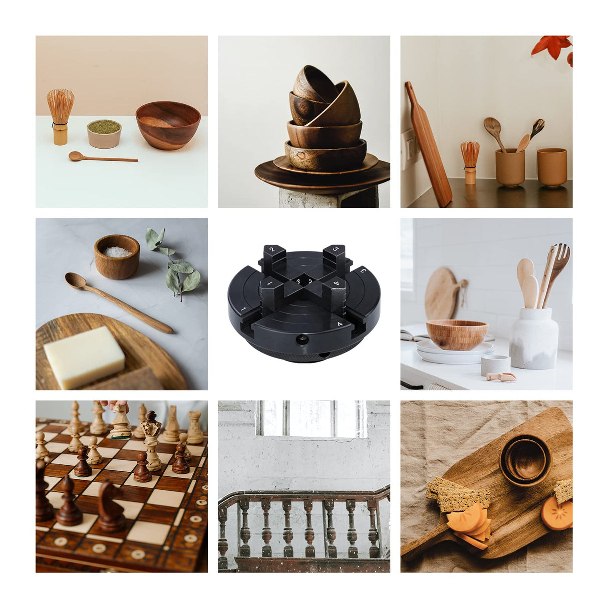 DEEFIINE 4 Inch Wood Lathe Chuck Set 1" x 8 tpi & 3/4"x16TPI Adapter, Self Centering 4 Jaw Wood Turning Chuck DEEFIINE