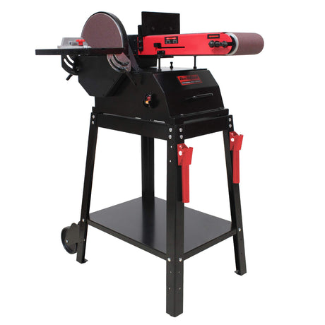 BUCKTOOL Powerful 1.5 HP Bench Belt Sander for Wood Working 6 in. x 48 in. Belt and 10 in. Disc Sander with Movable Stand BD61000 Bucktool