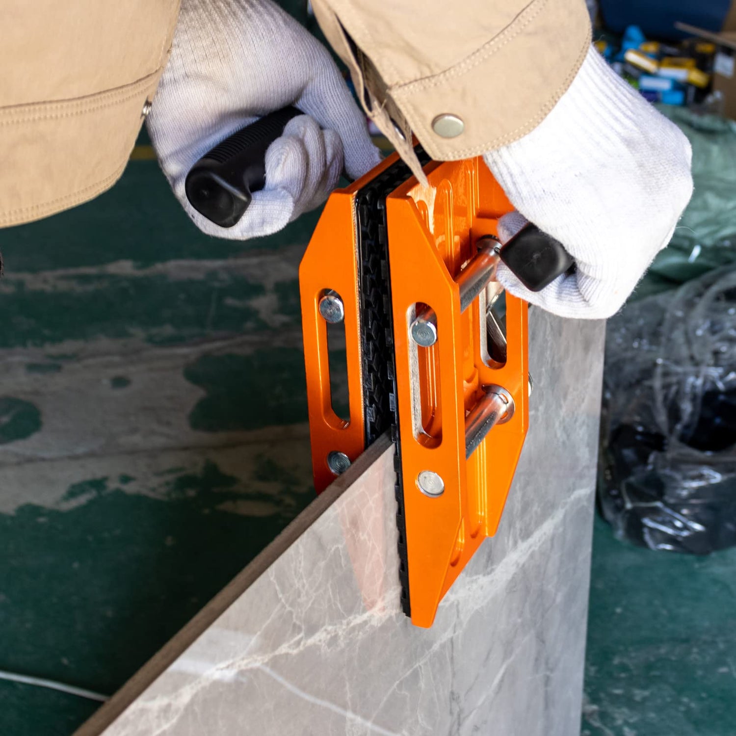 SDRTOP 2 PACK Double Handed Stone Carrying Clamps Granite Panel Carriers Lifting Tools 660lbs Transporting Heavy Duty Carry Clamp for Glass Quartz SDRTOP