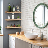 Emfogo Floating Shelves for Wall, 16.9 inch Wood Wall Shelves with Ledge, Floating Shelf Picture Ledge Set of 3 for Living Room Bedroom Kitchen Emfogo