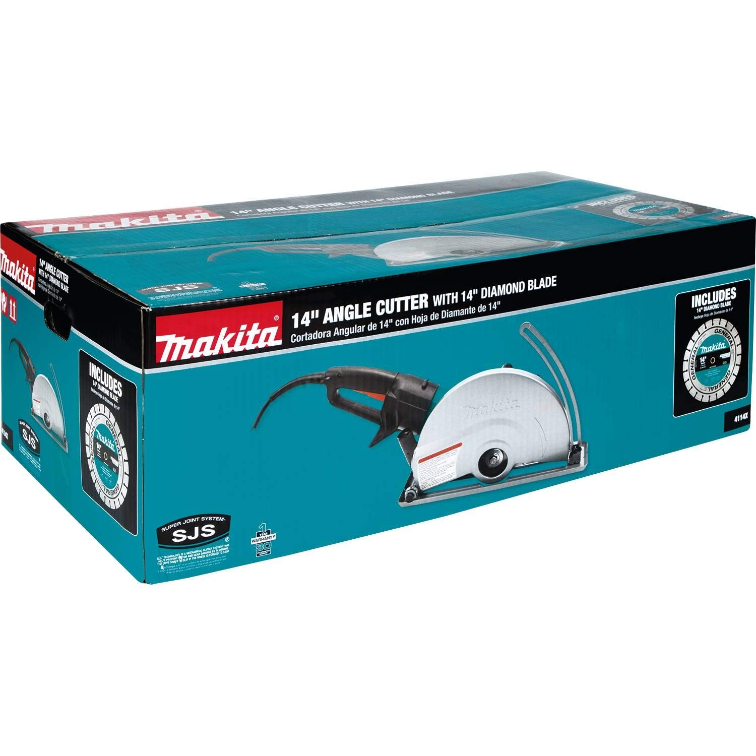 Makita 4114X 14" SJS™ Electric Angle Cutter, with 14" Diamond Blade - WoodArtSupply